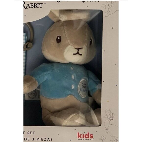 Peter Rabbit Beatrix Potter 3-pc Gift Set Plush Toy Teether & Book Set Bundle - Picture 3 of 8